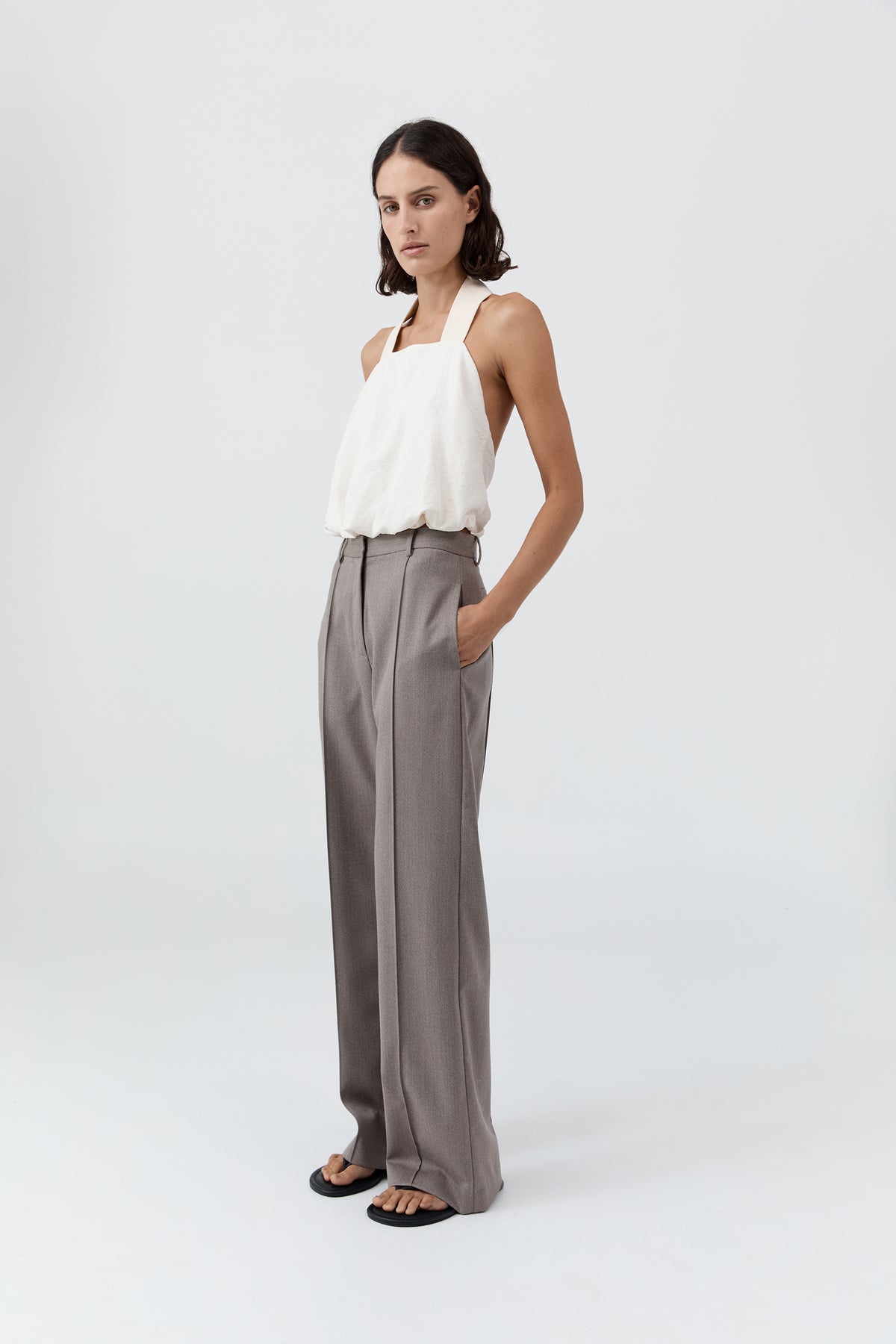 Cloud Twist Halter Top - Off White