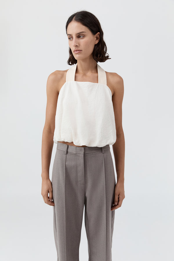 Cloud Twist Halter Top - Off White