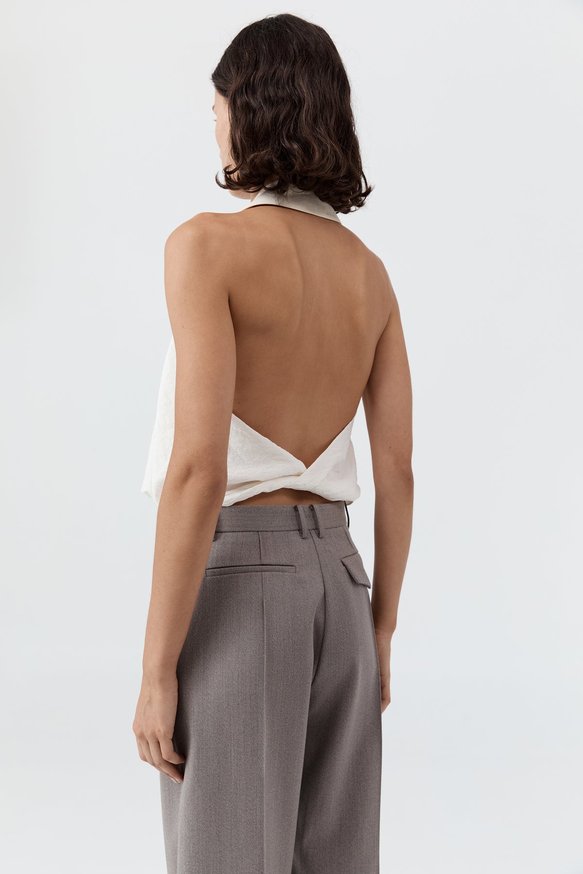 Cloud Twist Halter Top - Off White