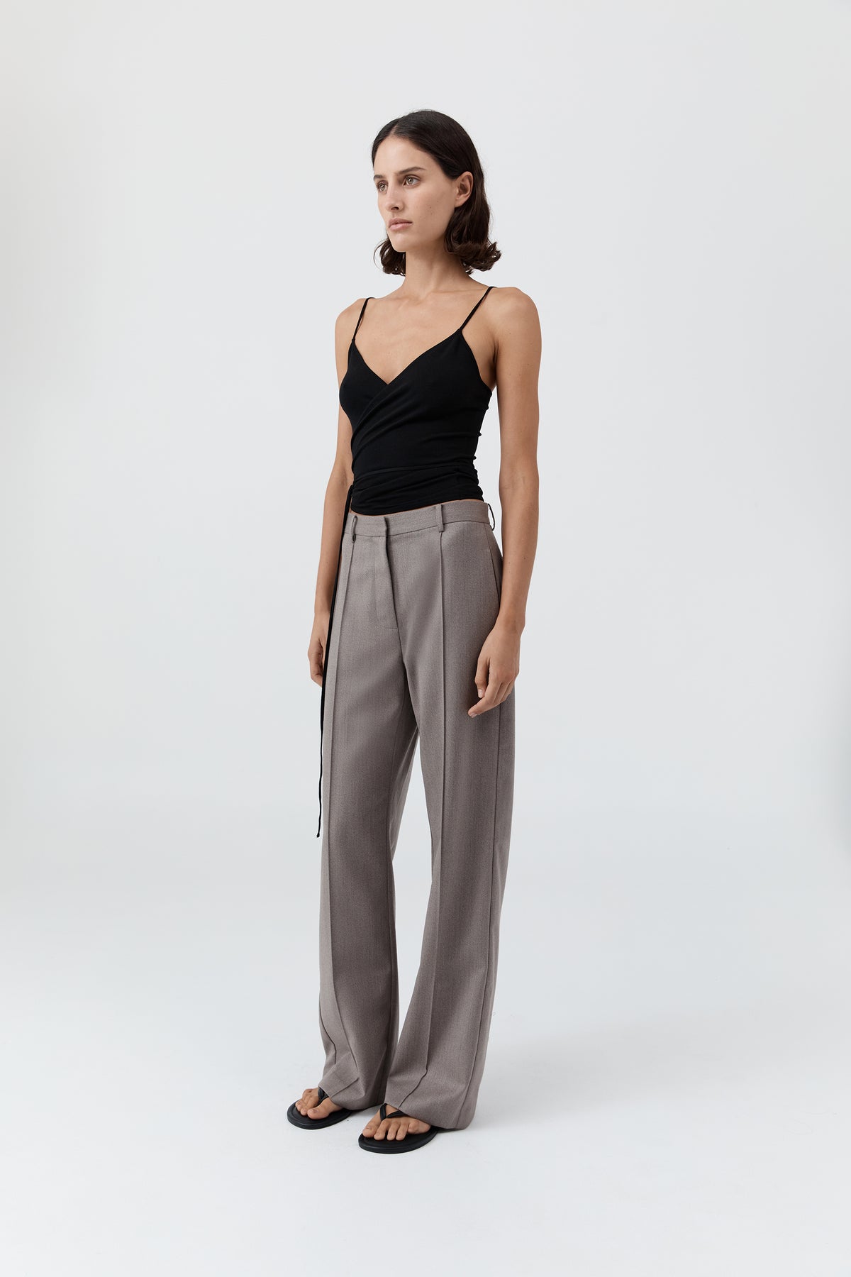 Ballerina Wrap Knit Top - Black