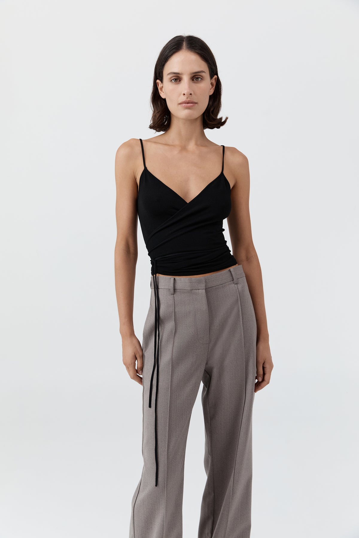 Ballerina Wrap Knit Top - Black
