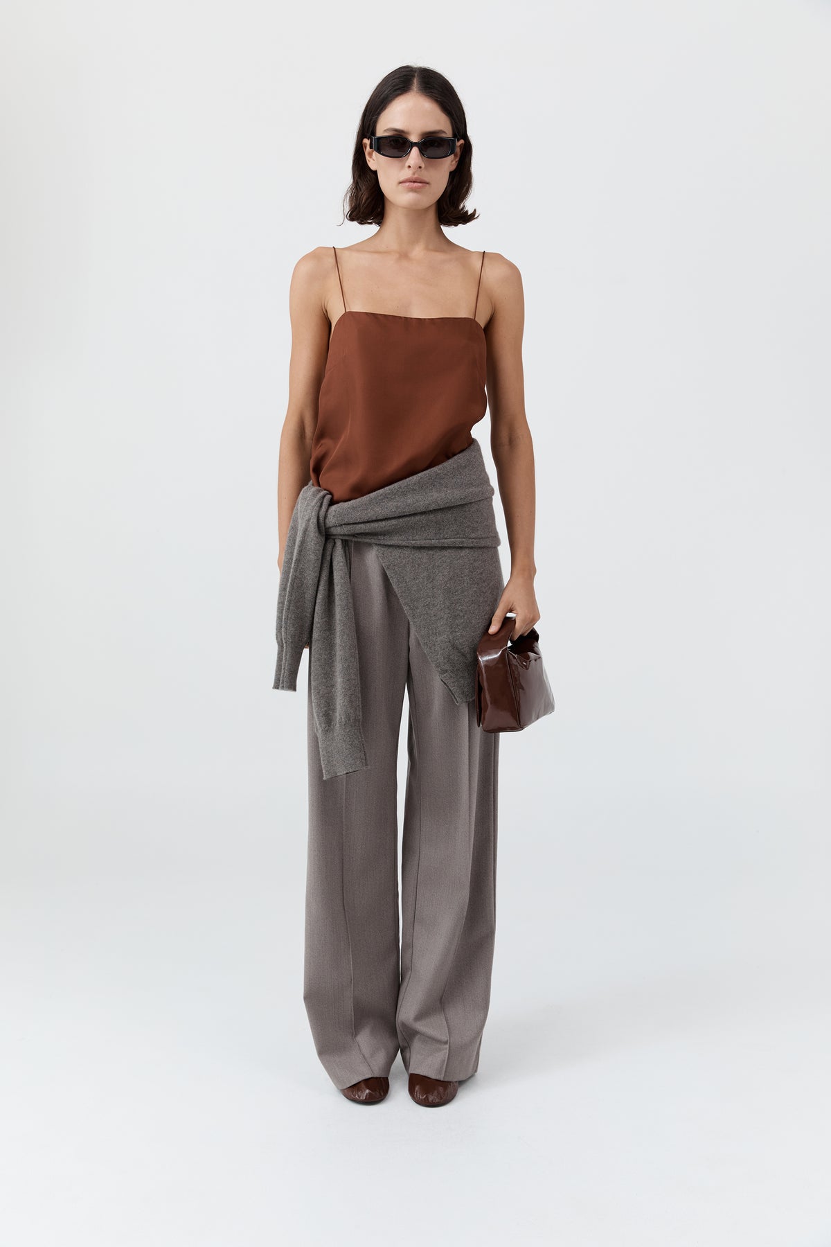 90s Silk Twill Cami - Brick