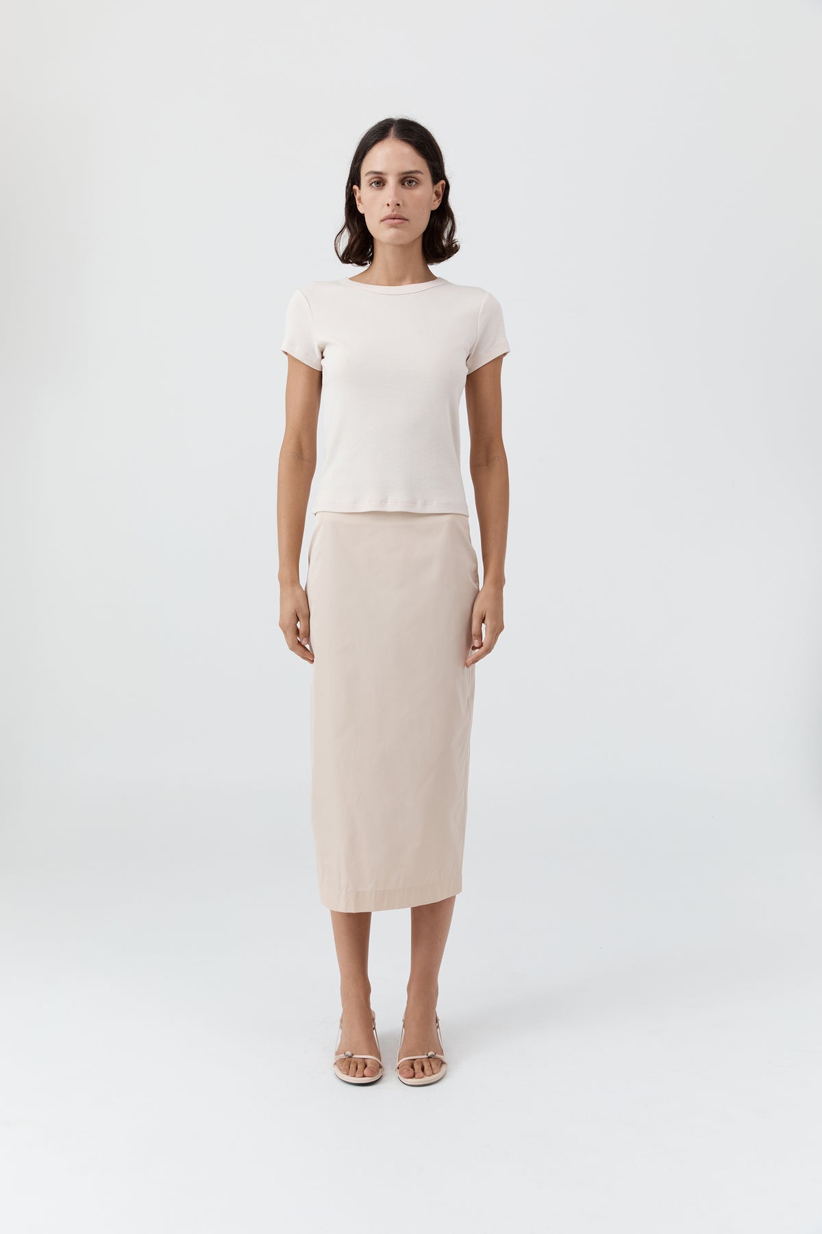 Paper Taffeta Column Skirt - Pink Salt