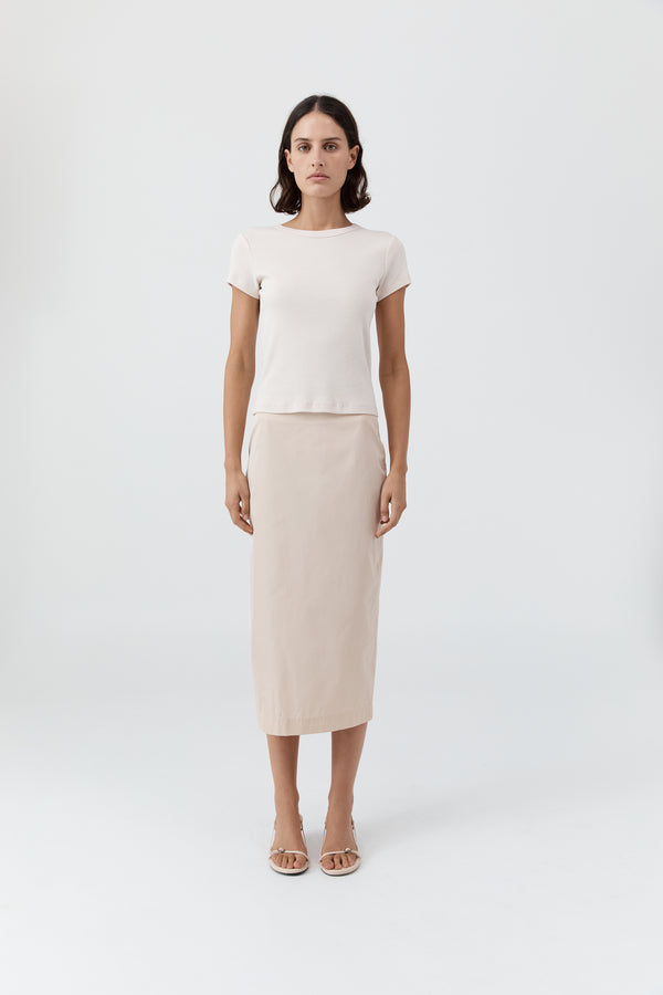Paper Taffeta Column Skirt - Pink Salt