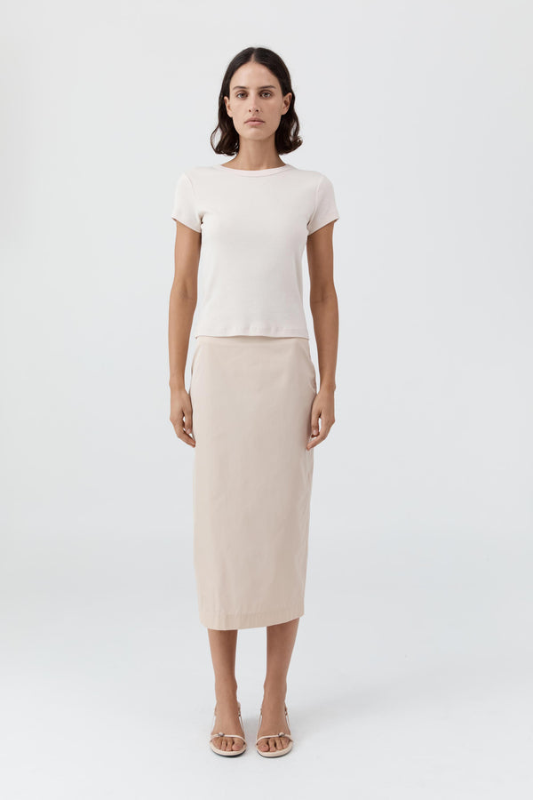 Paper Taffeta Column Skirt - Pink Salt