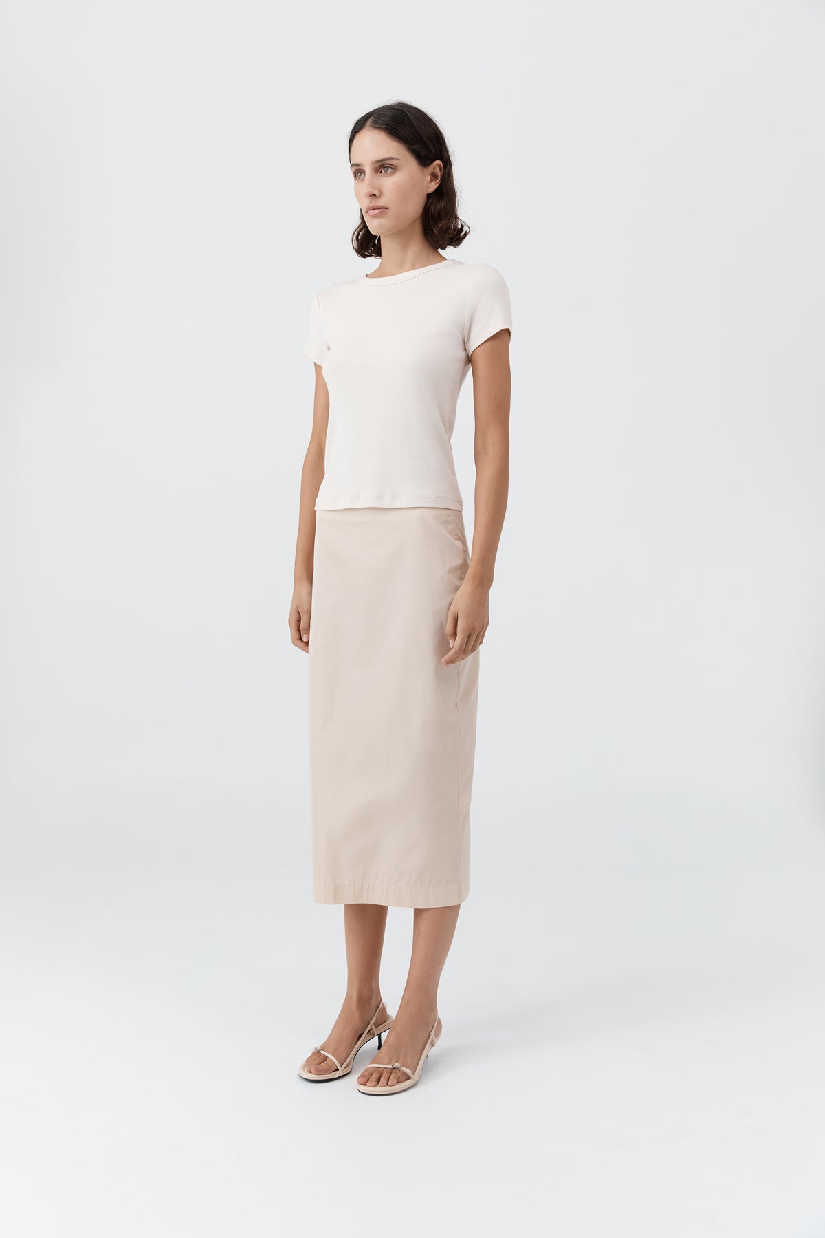 Paper Taffeta Column Skirt - Pink Salt