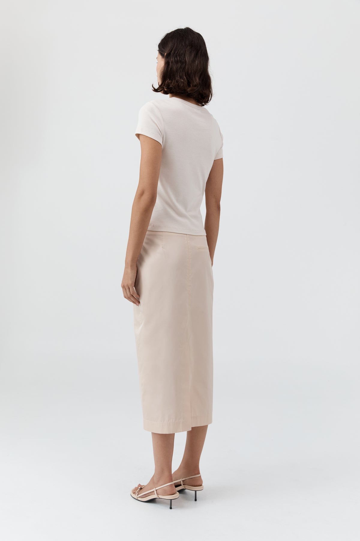 Paper Taffeta Column Skirt - Pink Salt