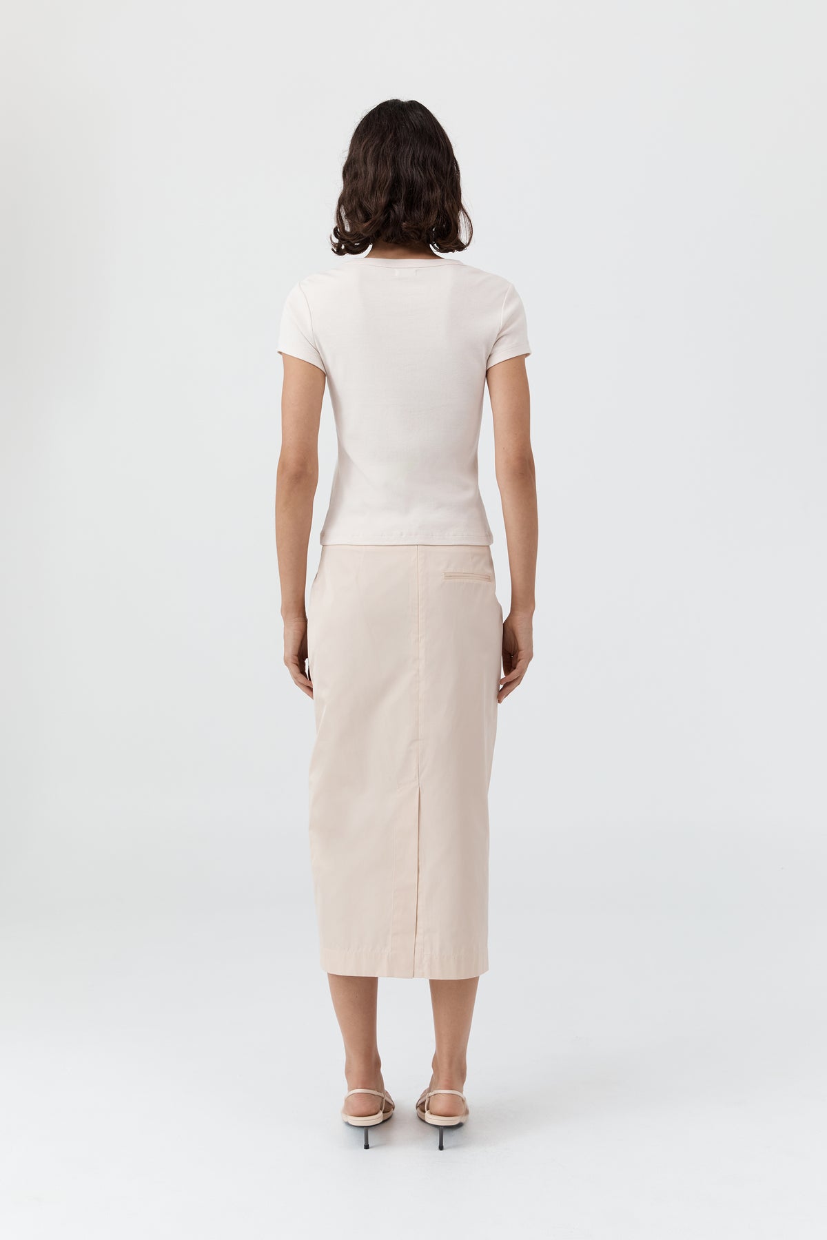 Paper Taffeta Column Skirt - Pink Salt