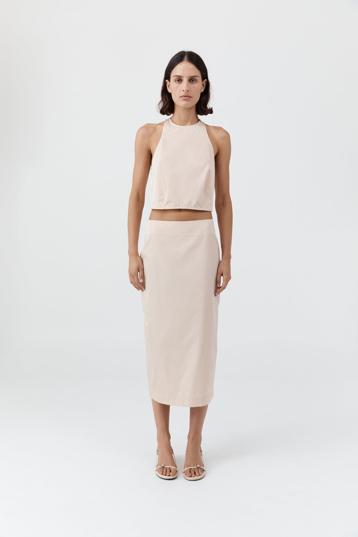 Paper Taffeta Column Skirt - Pink Salt