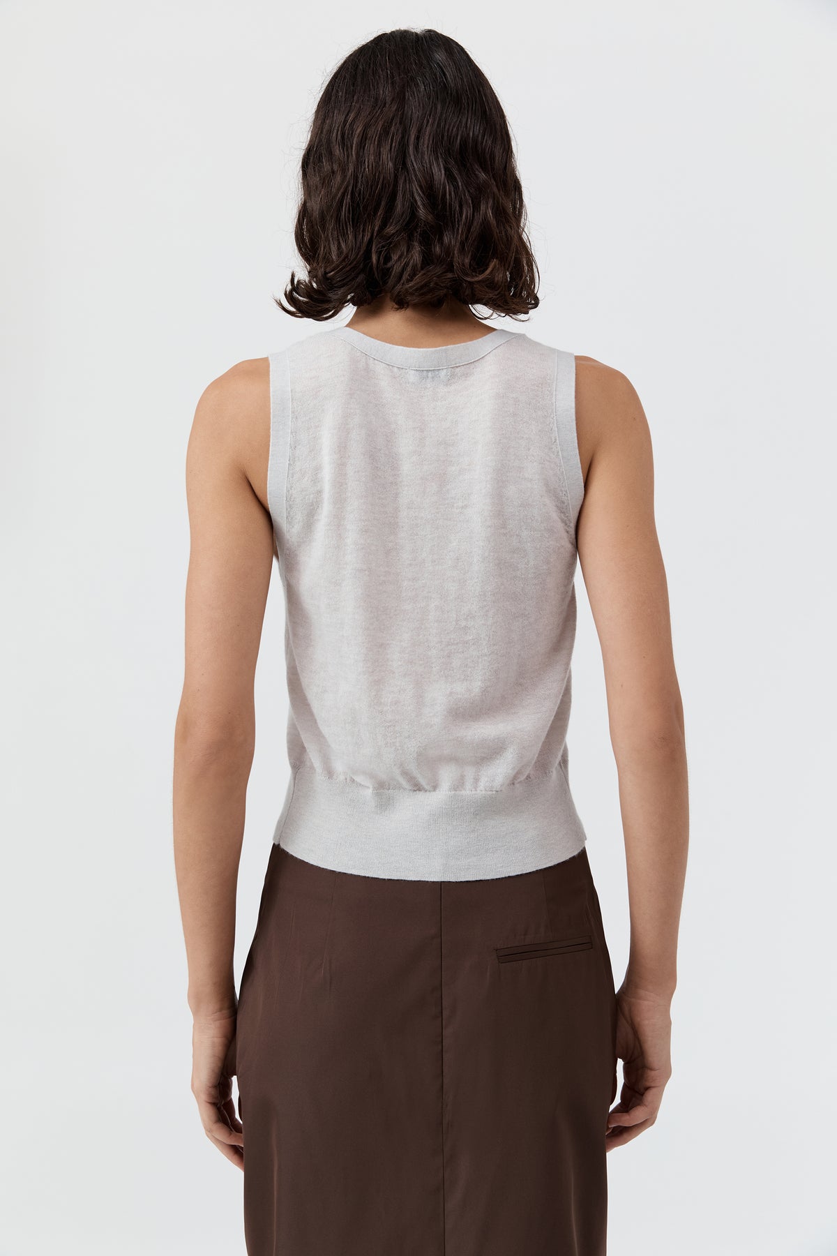 Merino Wool Oupa Vest - Light Grey Marle