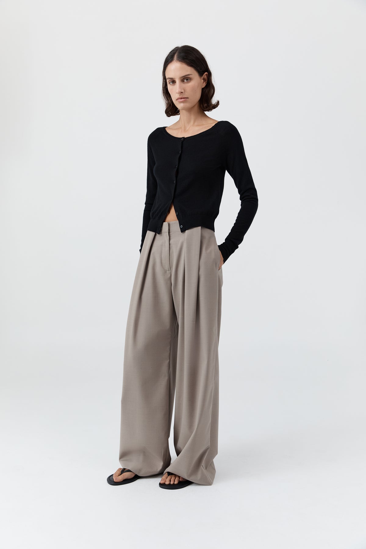 Merino Wool Ballet Cardigan - Black