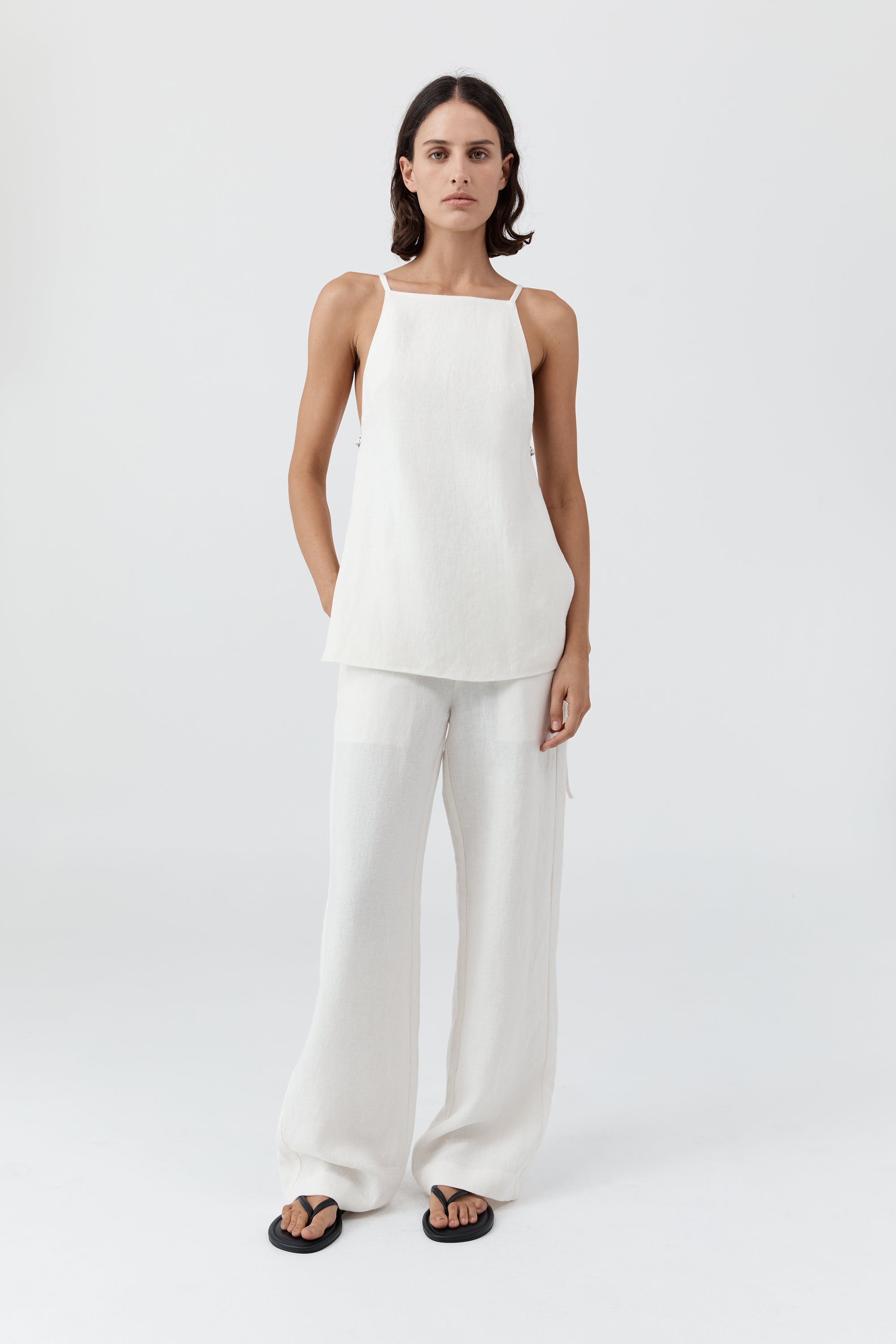Belted Side Detail Top - Off White