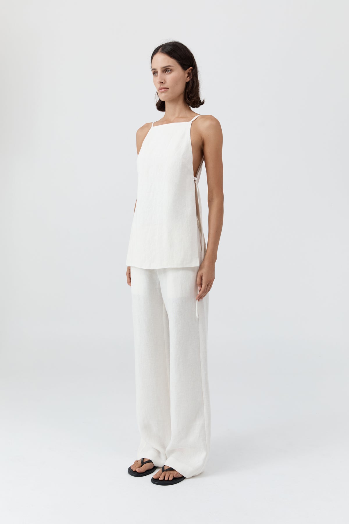 Belted Side Detail Top - Off White