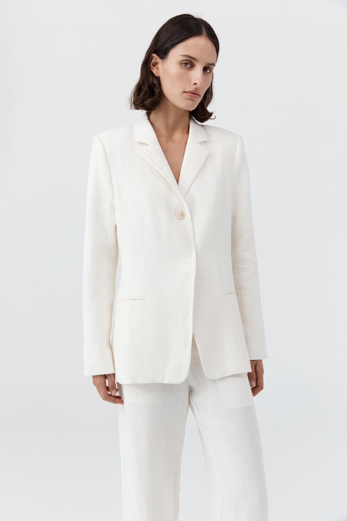 90s Linen Blazer - Off White