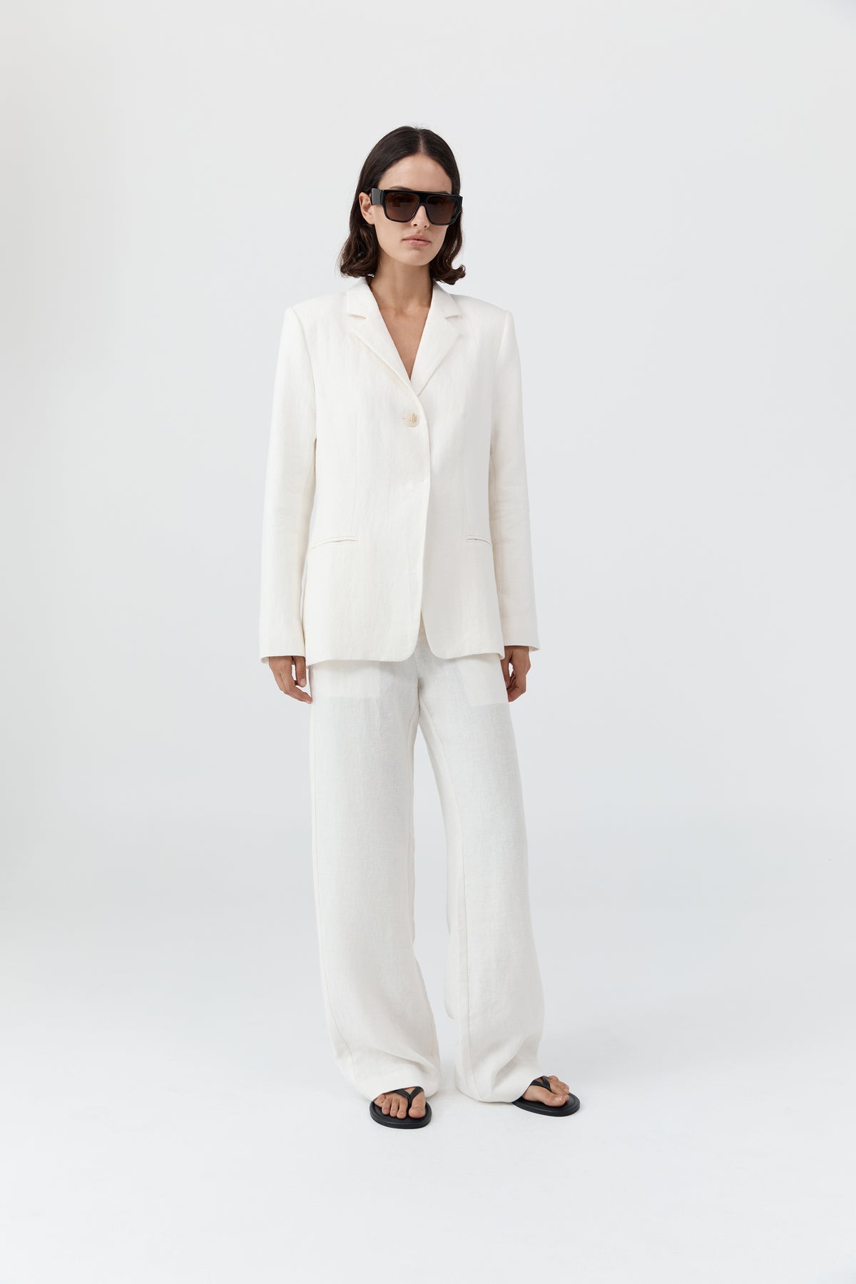 90s Linen Blazer - Off White