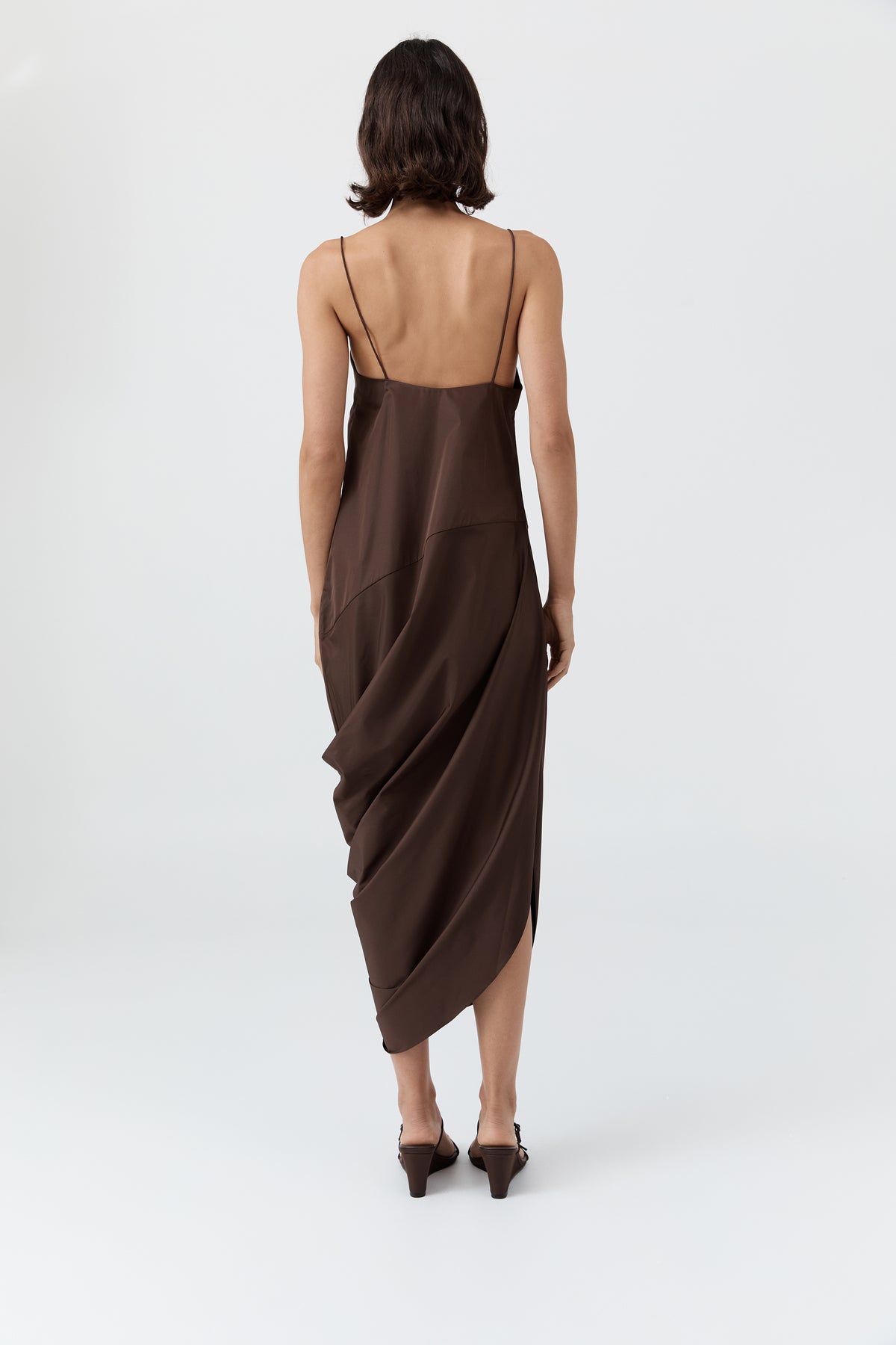 Paper Taffeta Drape Dress - Mocha