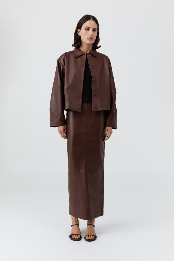PRE-ORDER: Cocoon Leather Jacket - Rum