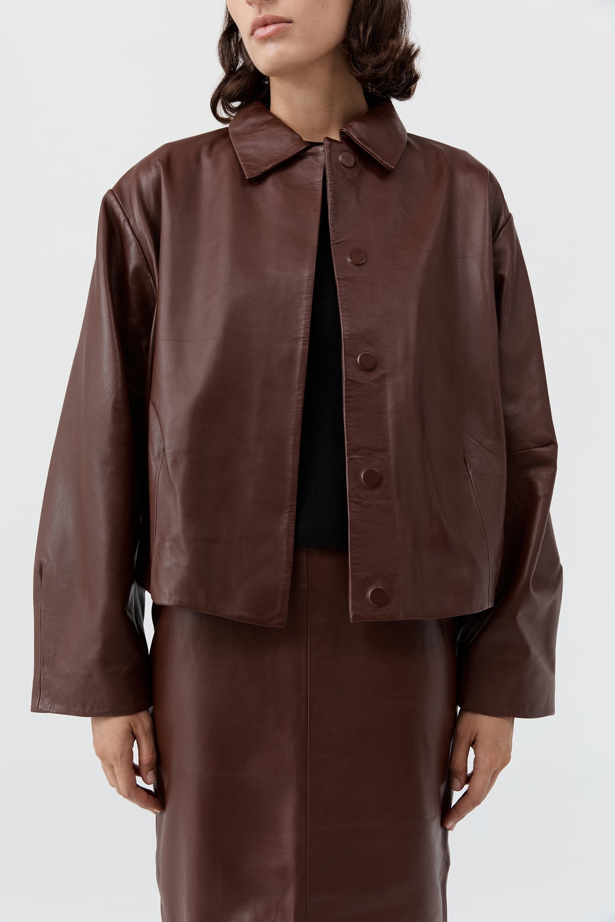 PRE-ORDER: Cocoon Leather Jacket - Rum