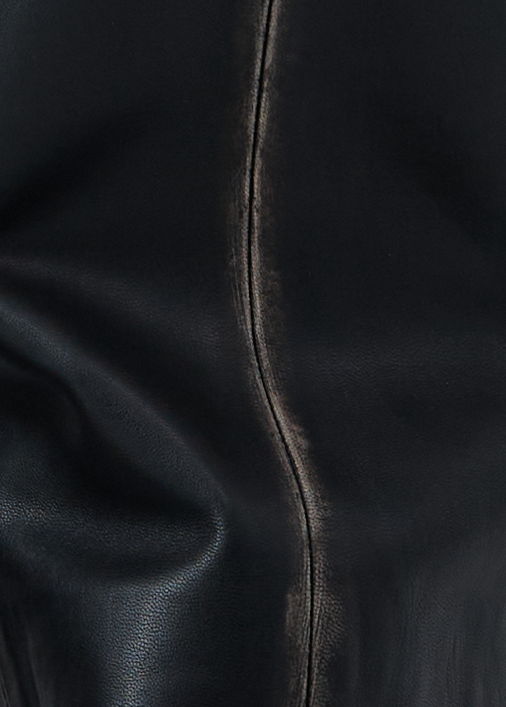 Brushed Leather Pants - Black
