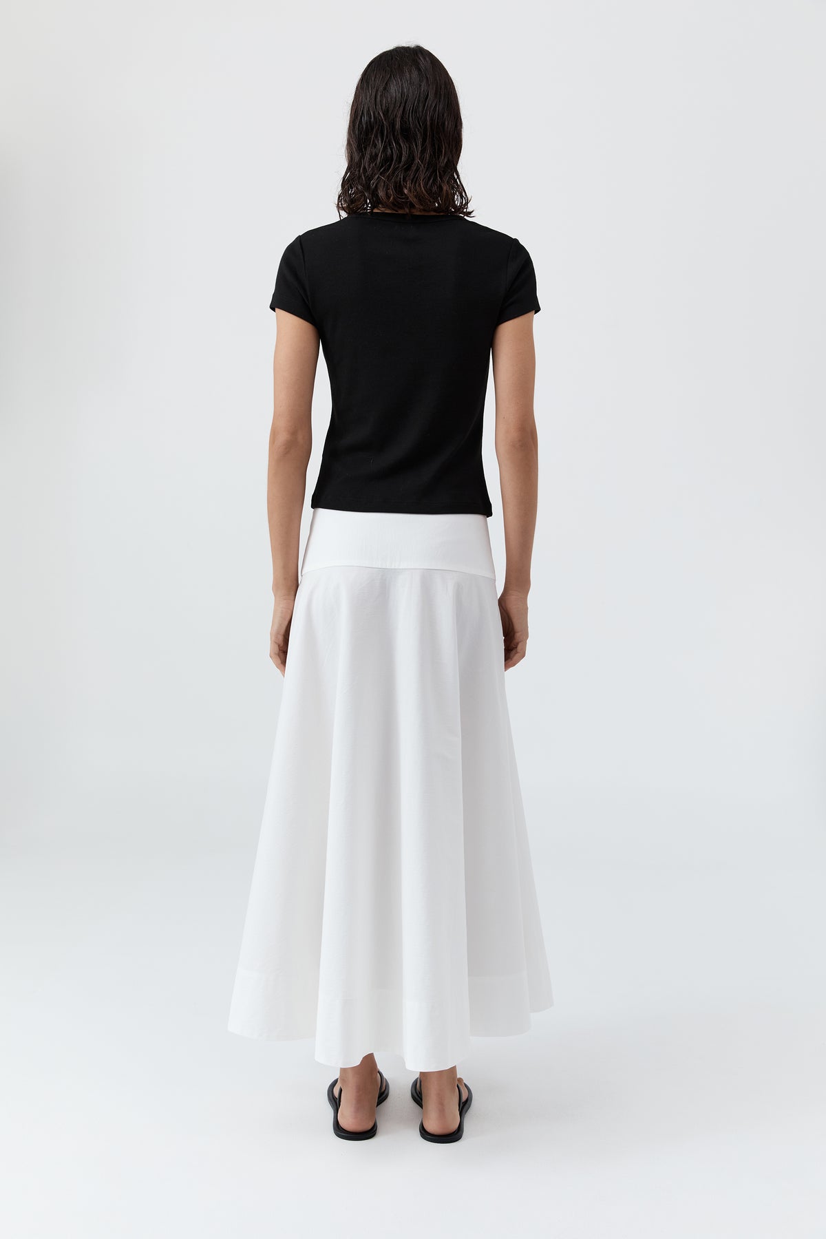 Cotton Circle Hem Skirt - White