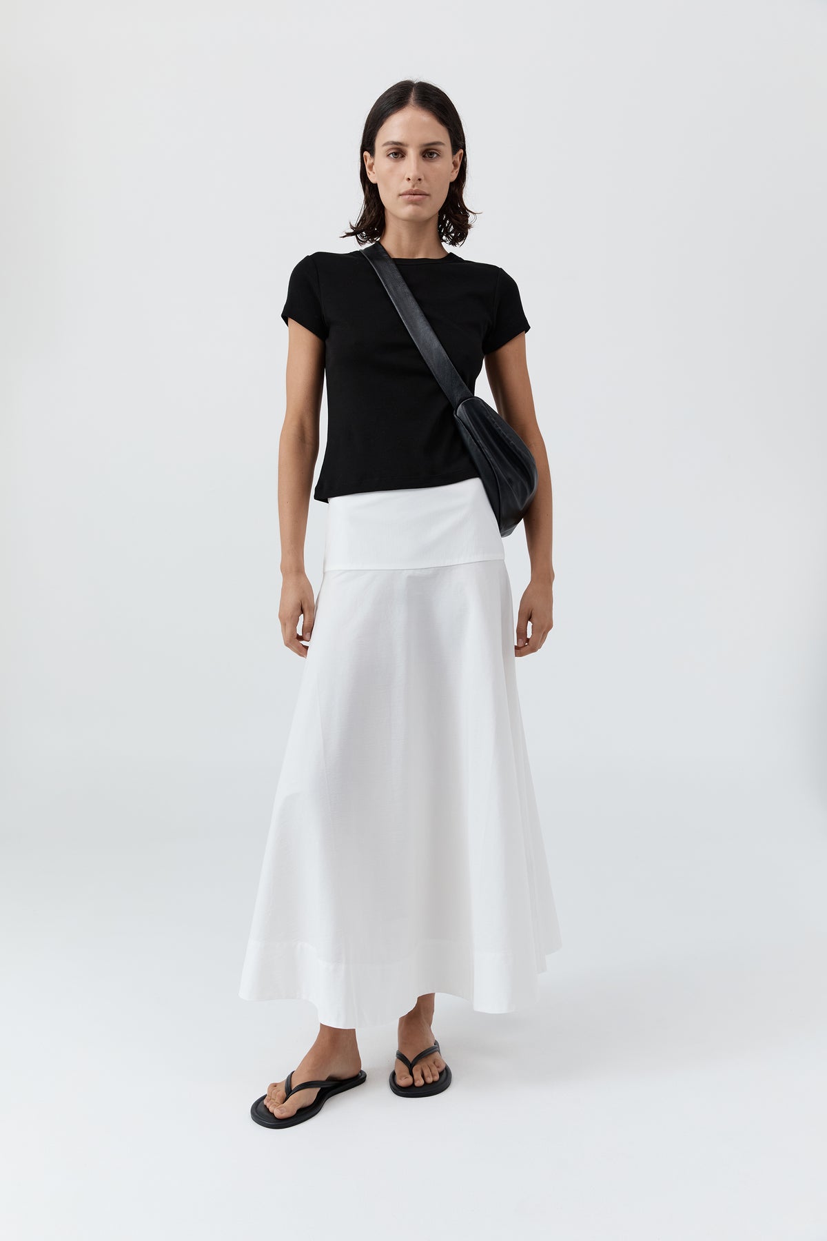 Cotton Circle Hem Skirt - White