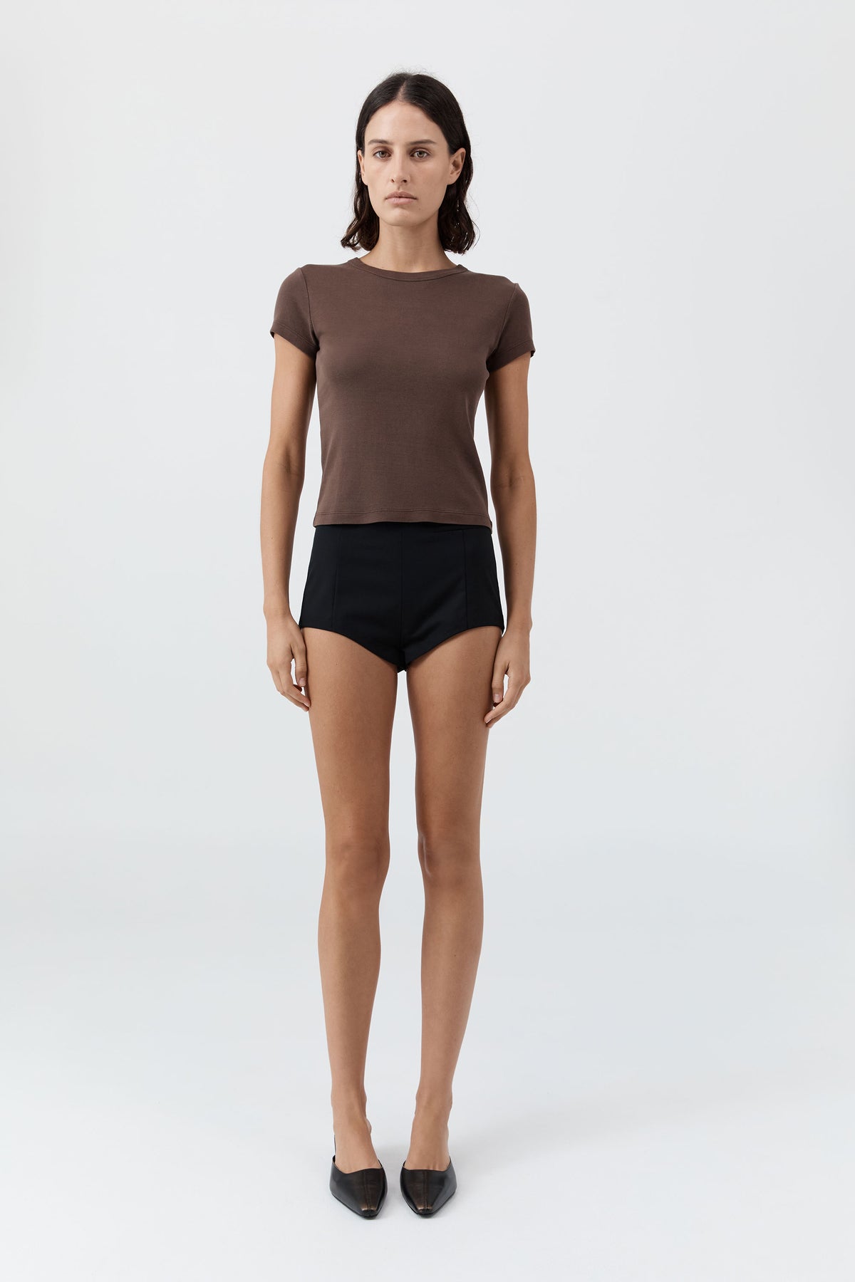 Wool Tailored Mini Short - Black