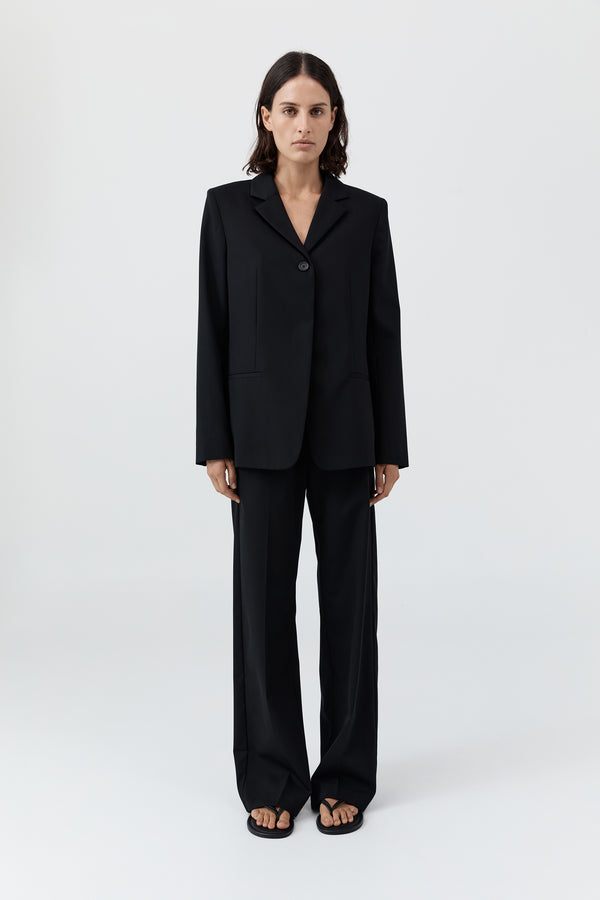 90s Wool Blazer - Black