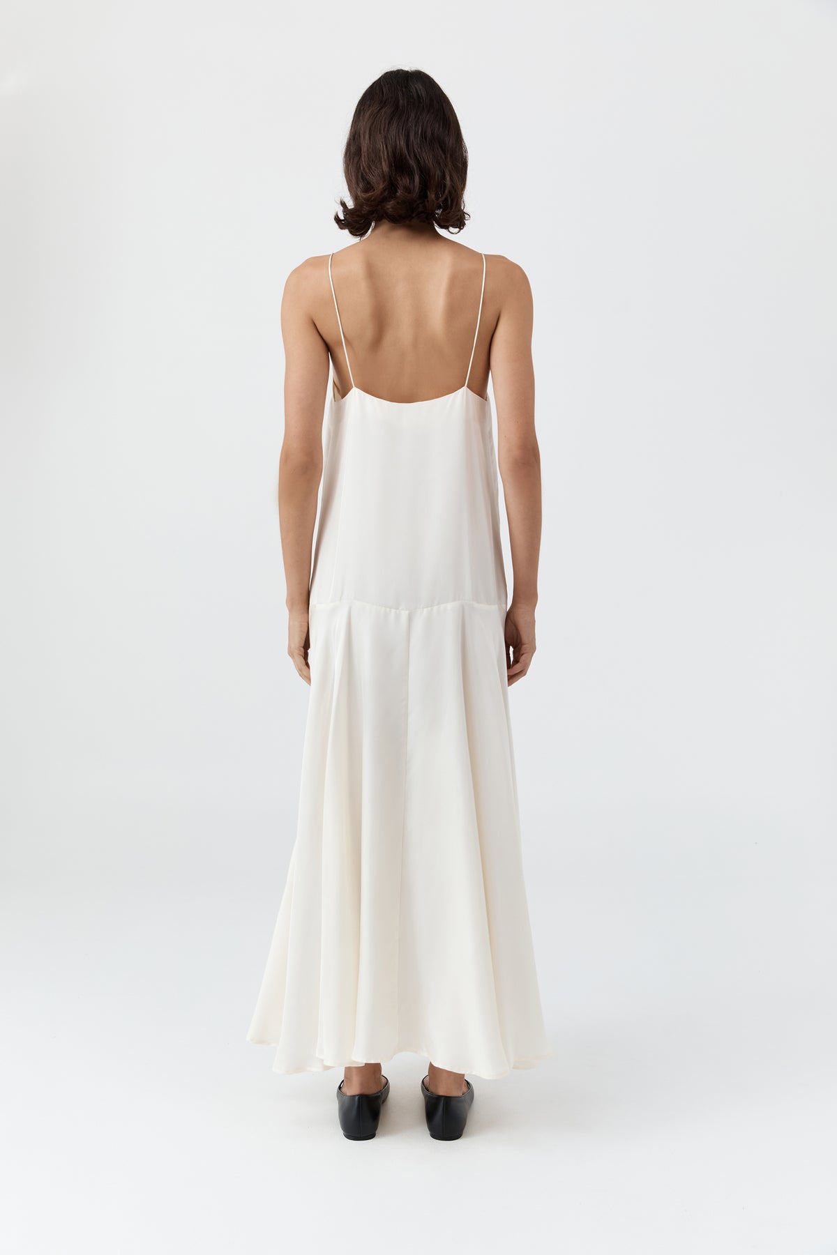 Silk Twill Relaxed Slip Dress - Milk