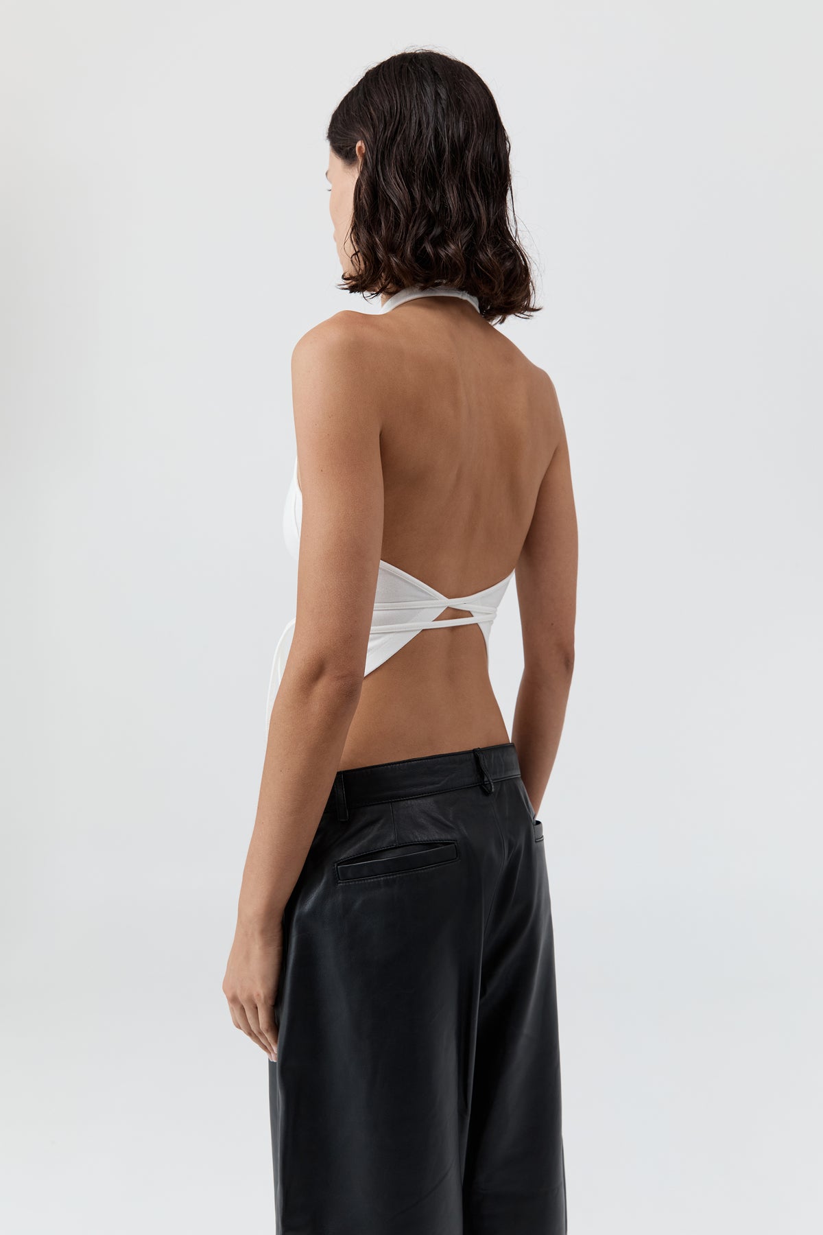 Soft Jersey Halter Top - White