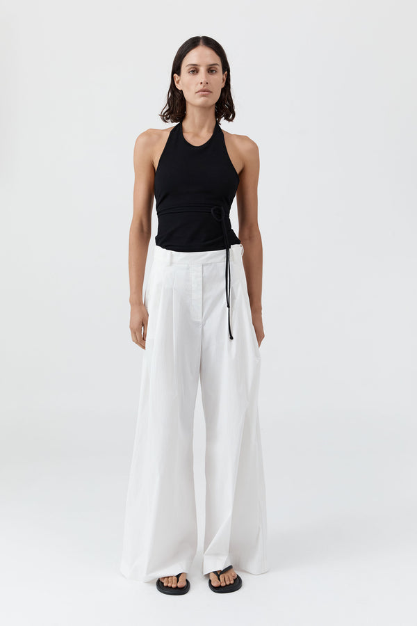 Adjustable Palazzo Pants - White