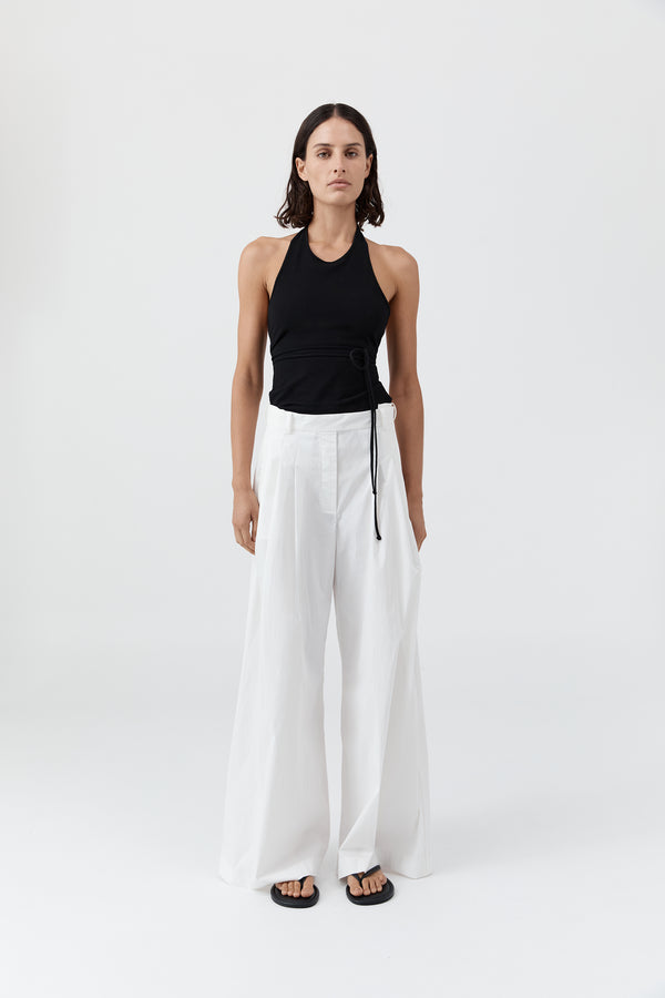 Adjustable Palazzo Pants - White