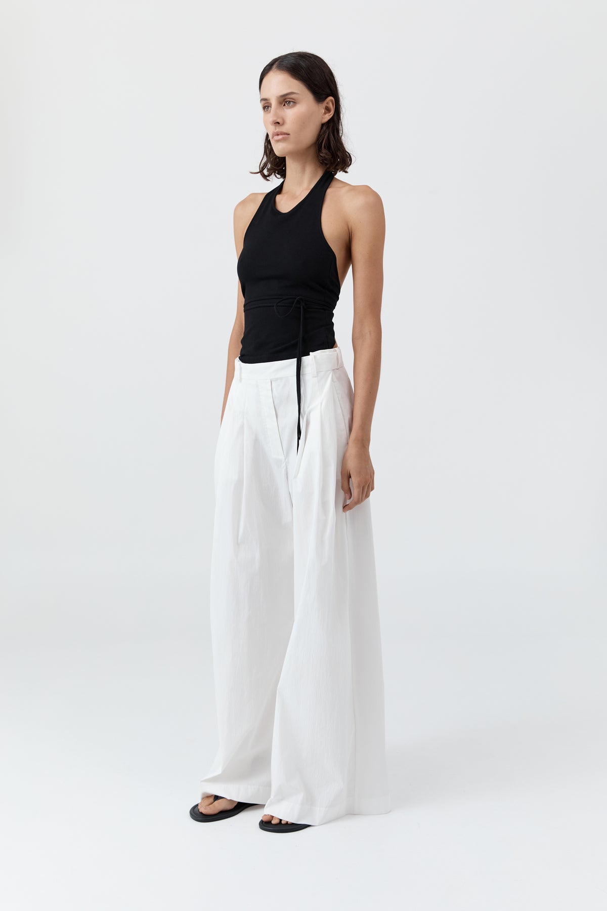 Adjustable Palazzo Pants - White