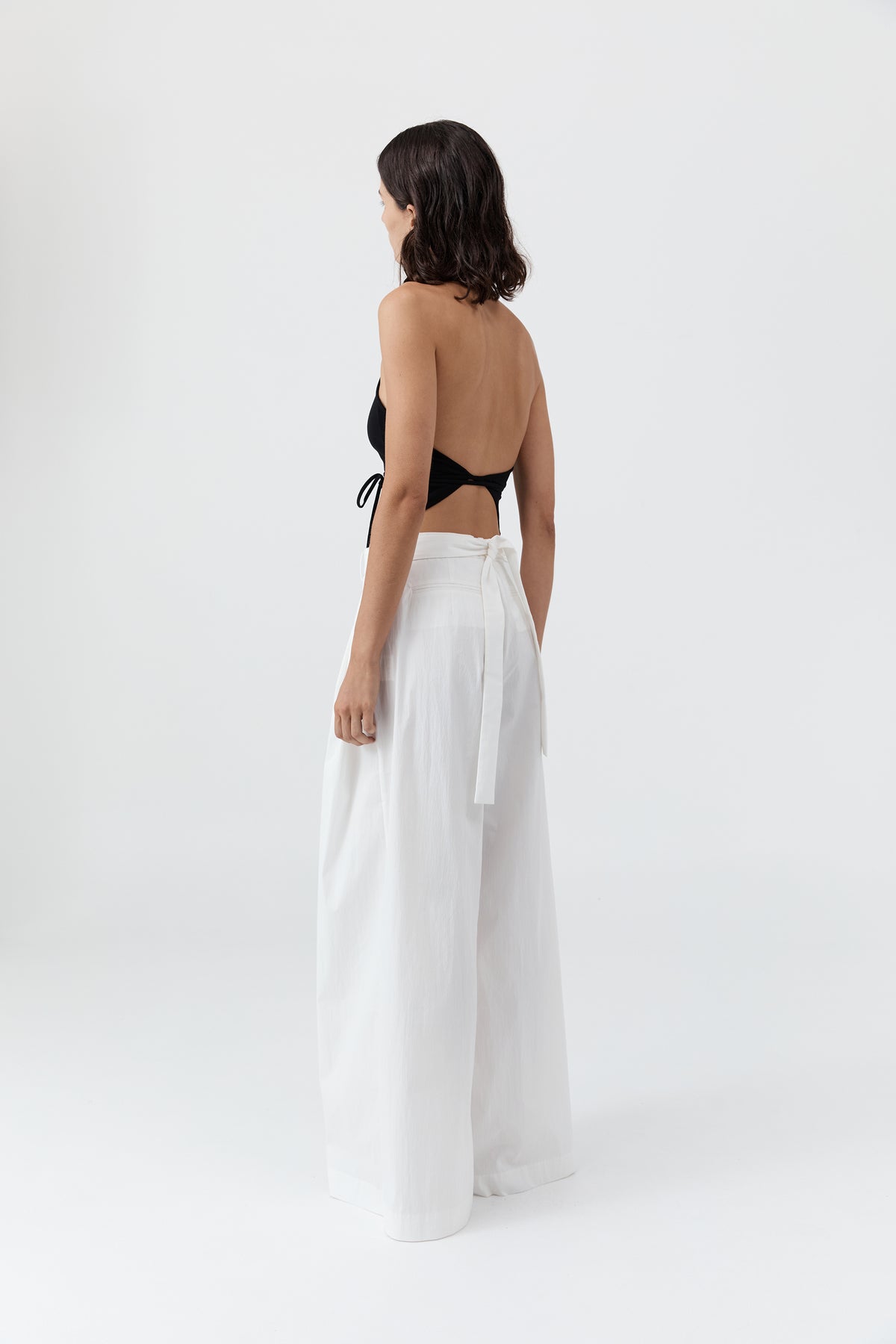 Adjustable Palazzo Pants - White