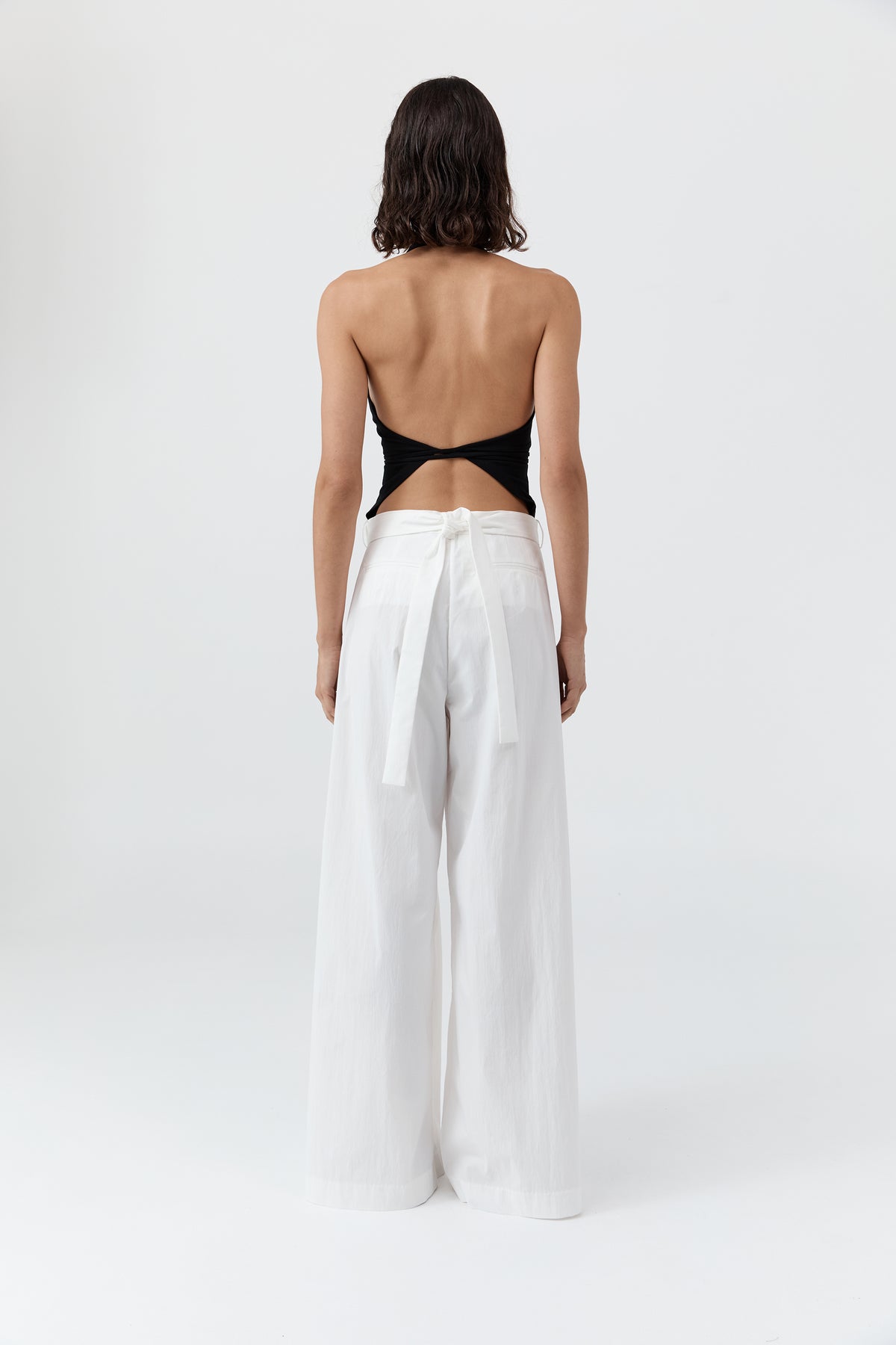 Adjustable Palazzo Pants - White