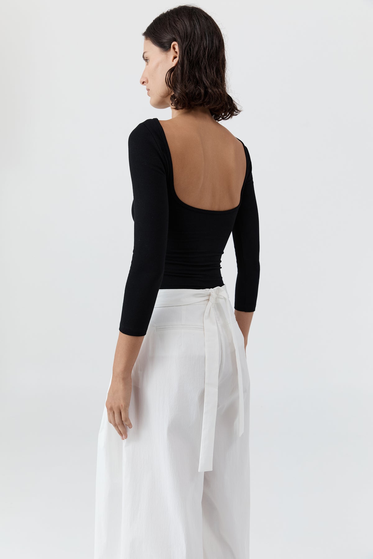 Soft Jersey Ballerina Top - Jet Black