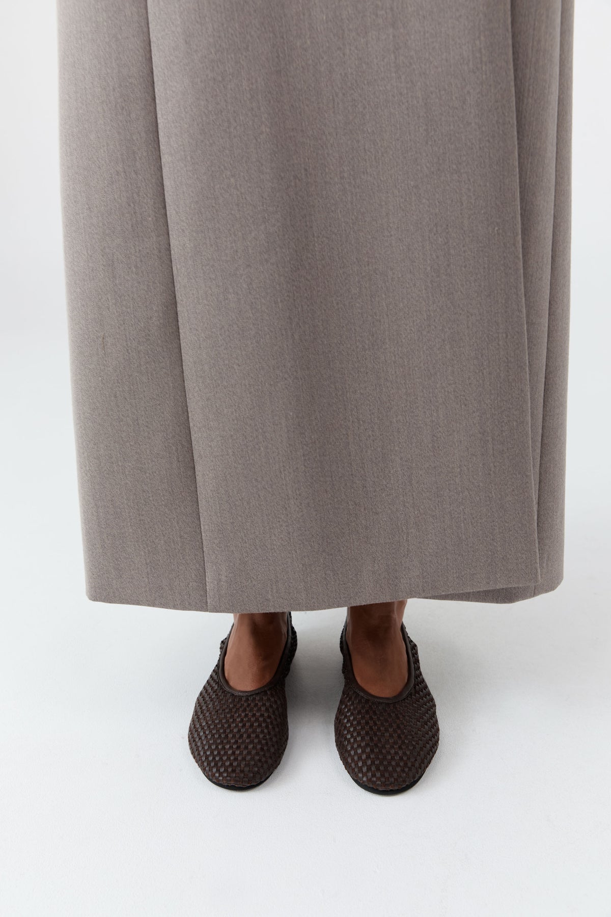 Lattice Weave Ballet Flat - Coffee
