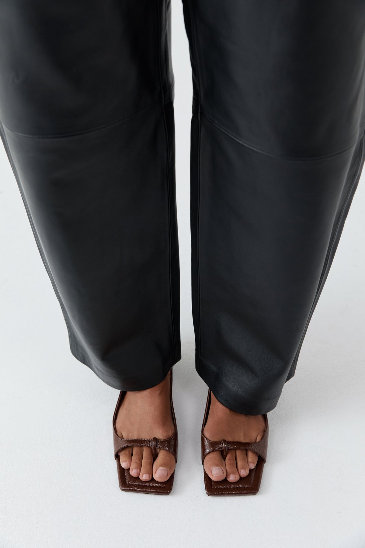 90s Square Toe Flat - Patent Liqueur