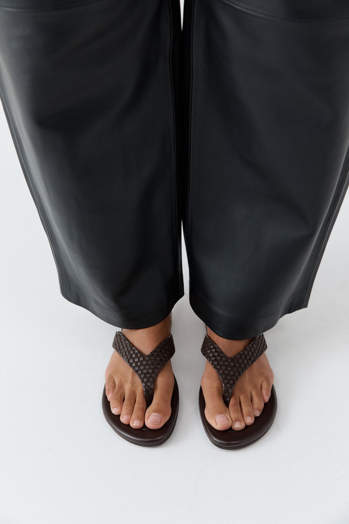 Lattice Weave Thong - Coffee