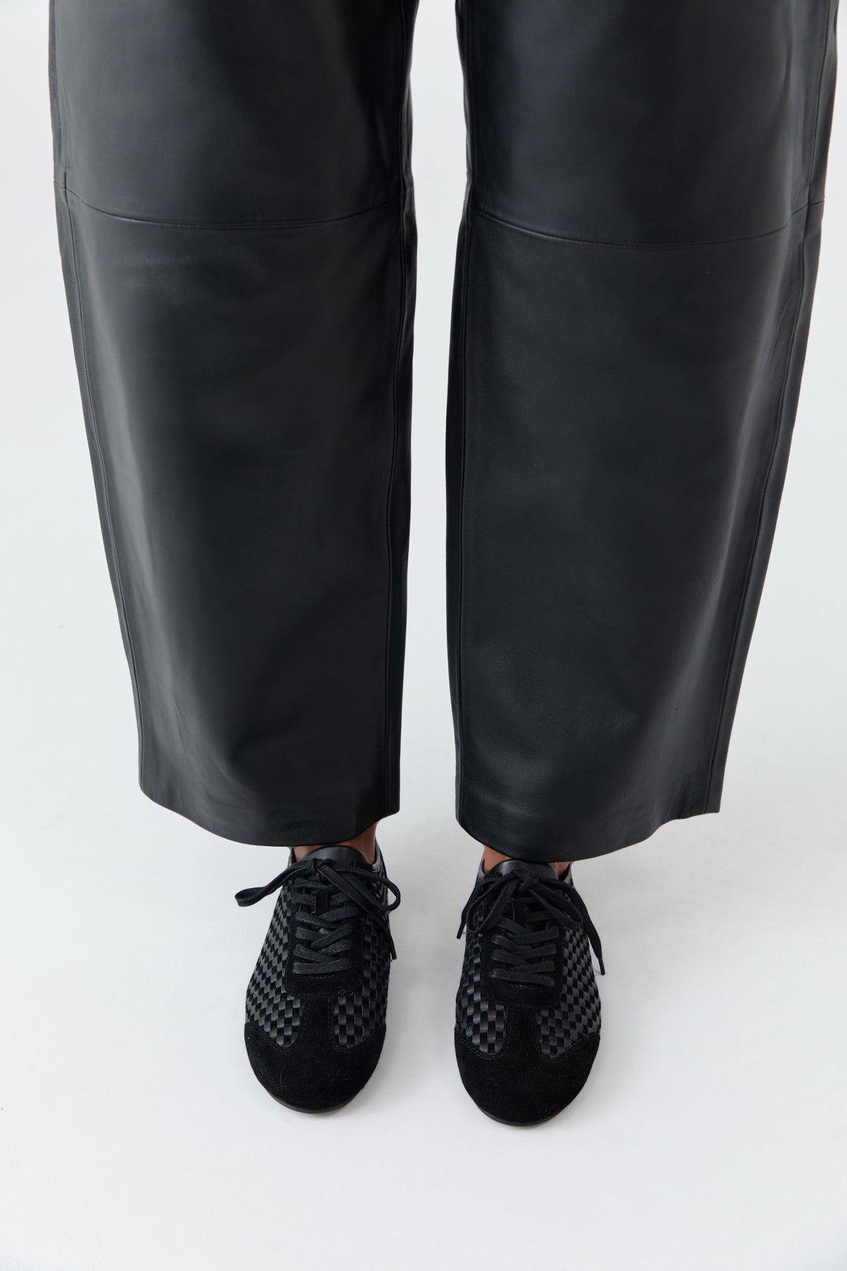 Lattice Weave Ballet Sneaker - Black