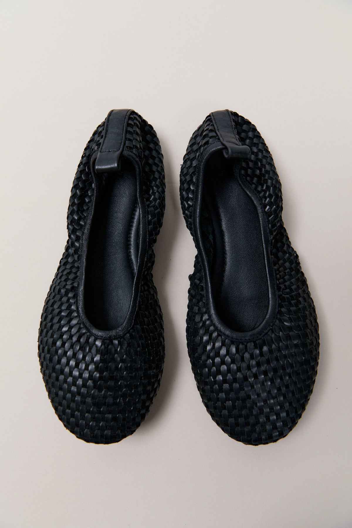 Lattice Weave Ballet Flat - Black