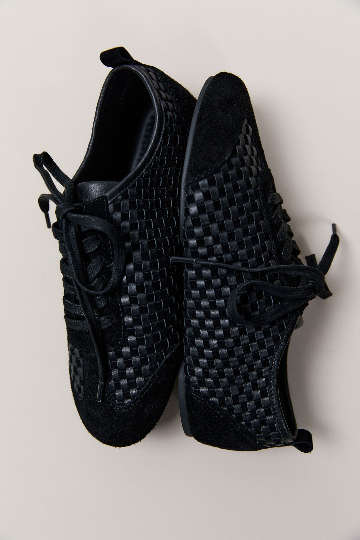 Lattice Weave Ballet Sneaker - Black