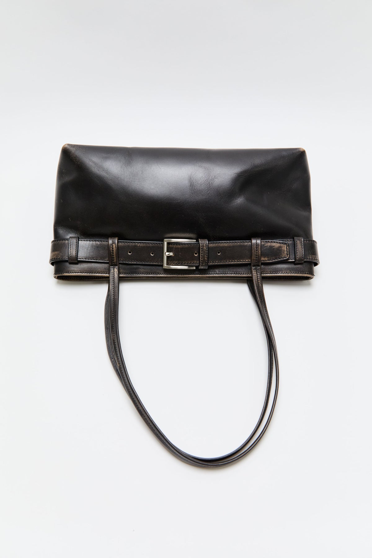 PRE-ORDER: Brushed Belt Detail Baguette - Black