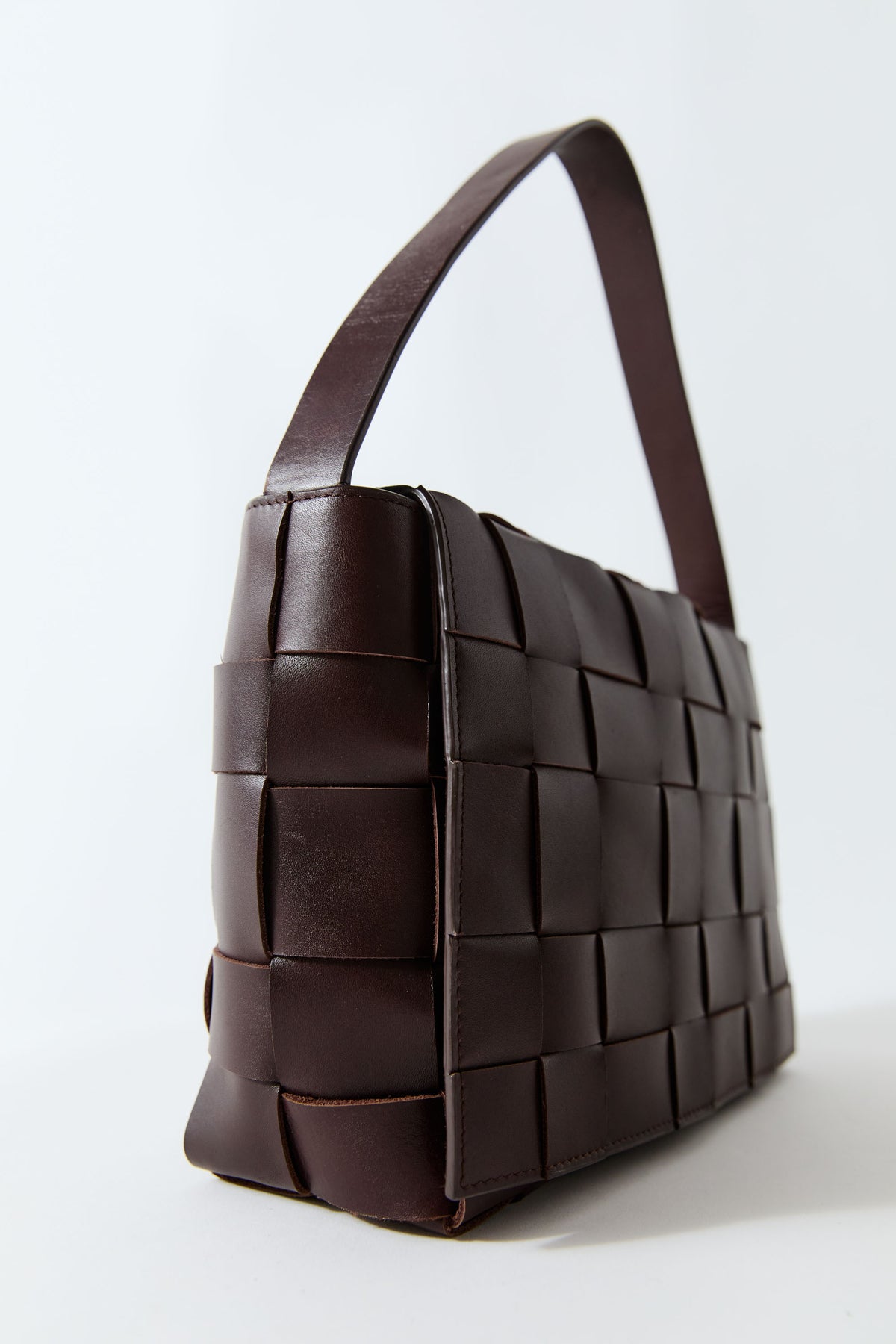 Woven Envelope Mini Tote - Chocolate