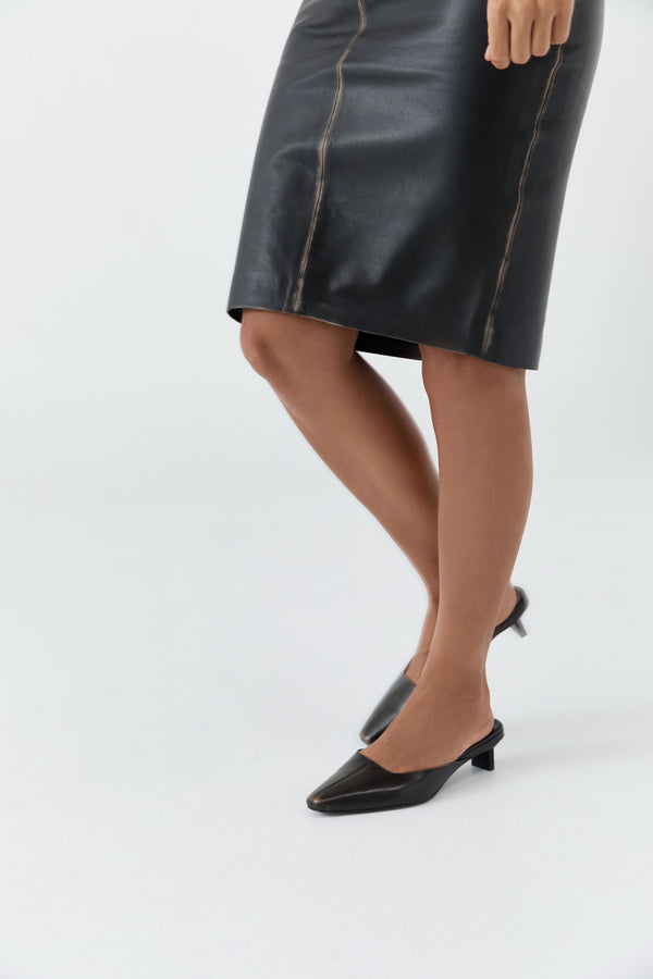Brushed Miro Heel - Black