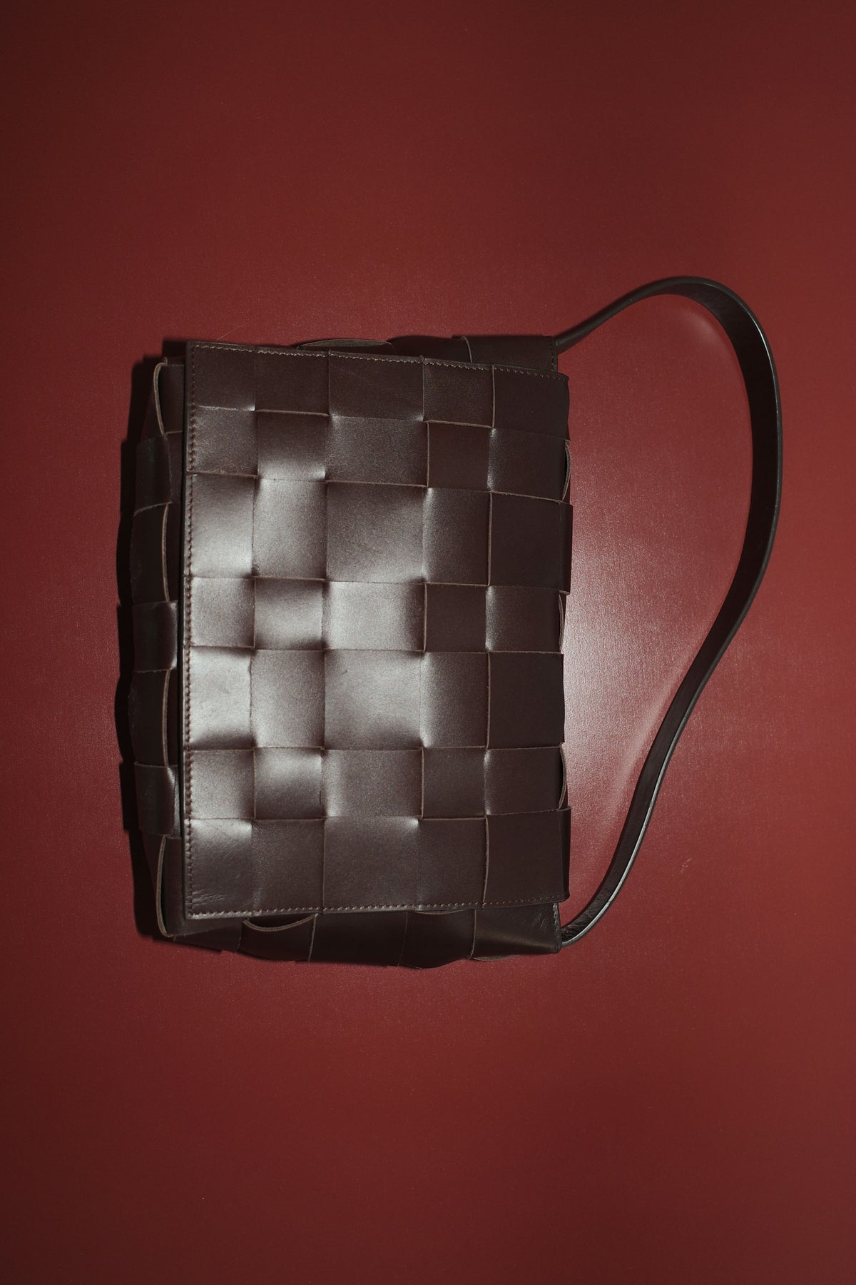 PRE-ORDER: Woven Envelope Mini Tote - Chocolate