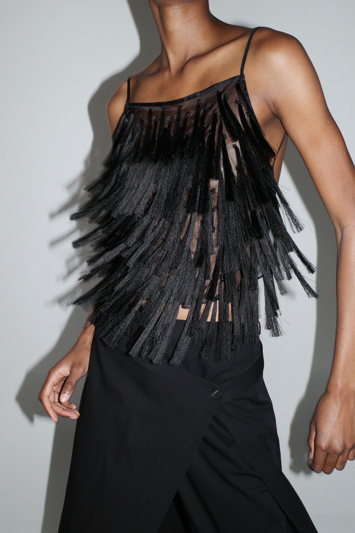 Tassel Tie Top - Black