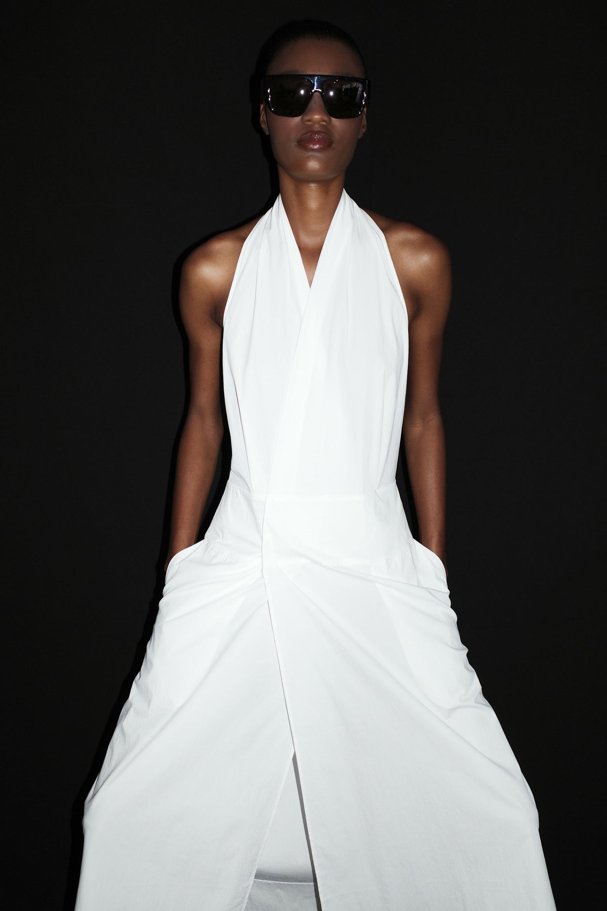 Halter Wrap Dress - White