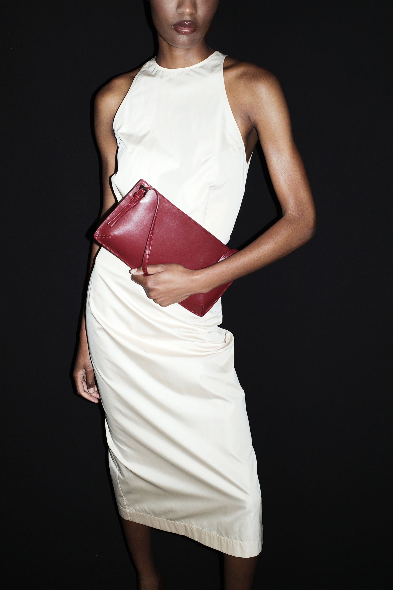 Paper Taffeta Column Skirt - Pink Salt