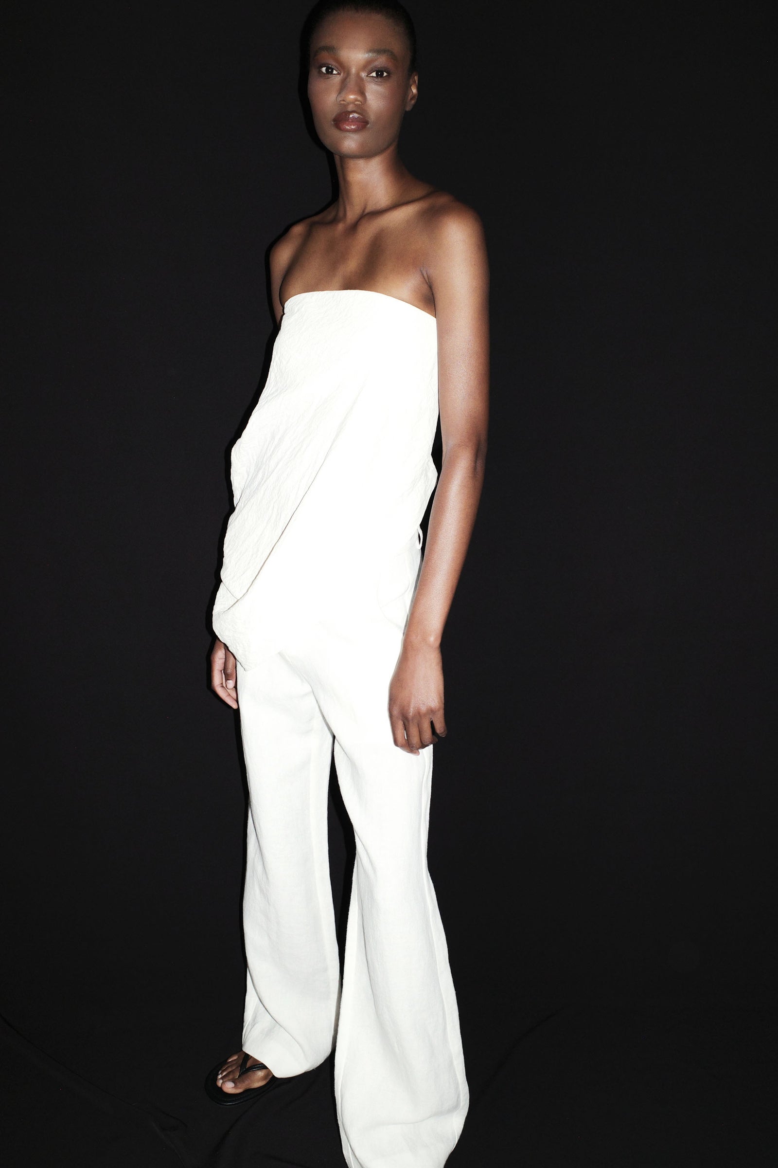 Cloud Asymm Drape Top - Off White