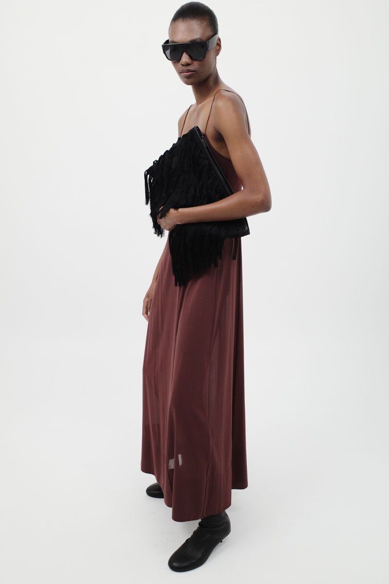 Sheer Silk Slip Dress - Liqueur